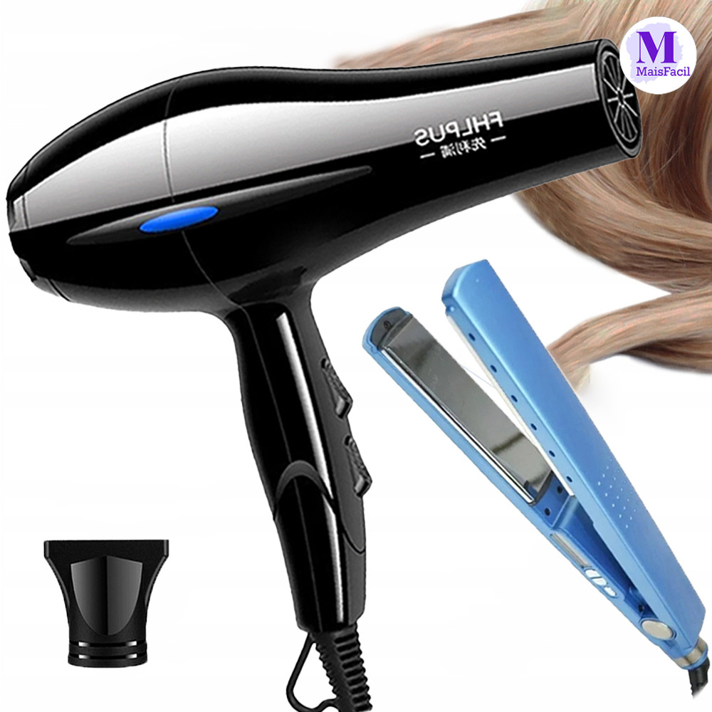 Kit Secador e Chapinha de Cabelo Bivolt - Nano Titanium 3200W para Alisamento Rápido