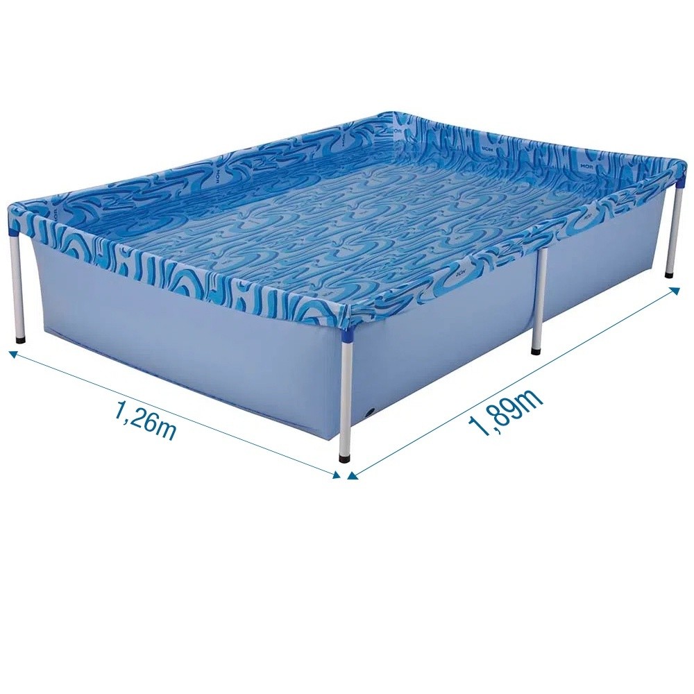 Piscina Estrutural Armação Retangular Infantil 1000L PVC Mor · foto 2