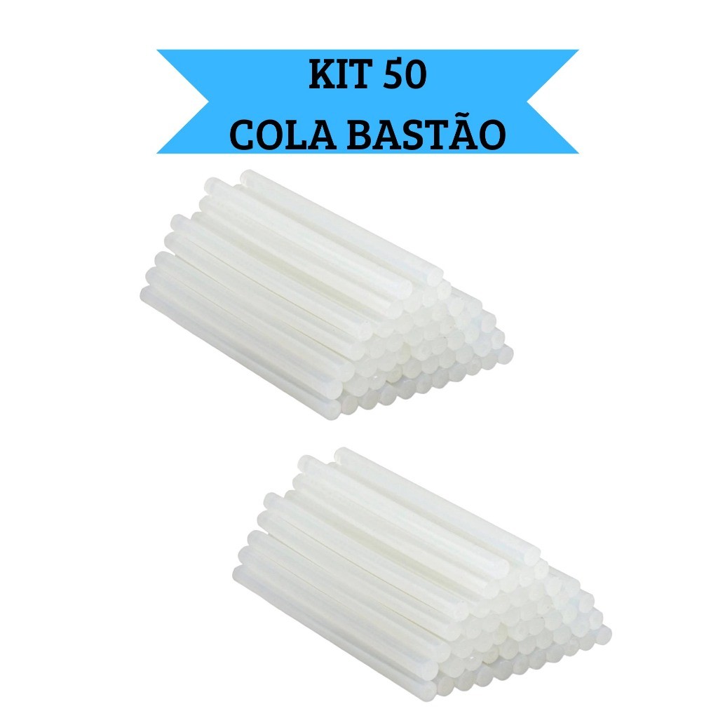 Kit 50 Bastões de Cola Quente Fina Transparente Profissional em Oferta na Shopee