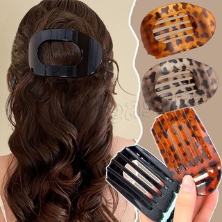 Garra De Cabelo Oval Fosca Com Estampa De Leopardo-Presilhas Coreanas-Acessórios Vintage-Clipe De Rabo De Cavalo Alto-Ch