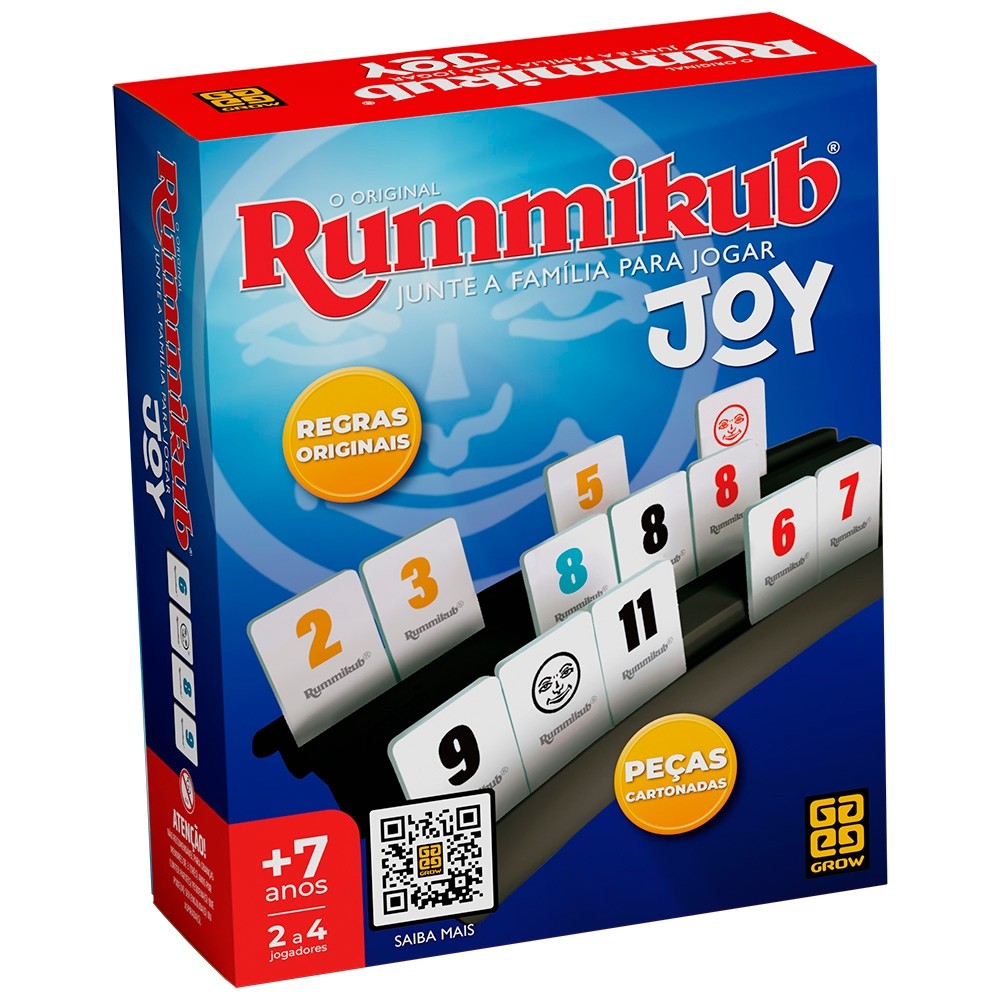 JOGO RUMMIKUB JOY GROW BRINQUEDO DE MESA FAMÍLIA DIVERSÃO ESTRATÉGIAS DESAFIO GAME TABULEIRO NÚMEROS em Oferta na Shopee