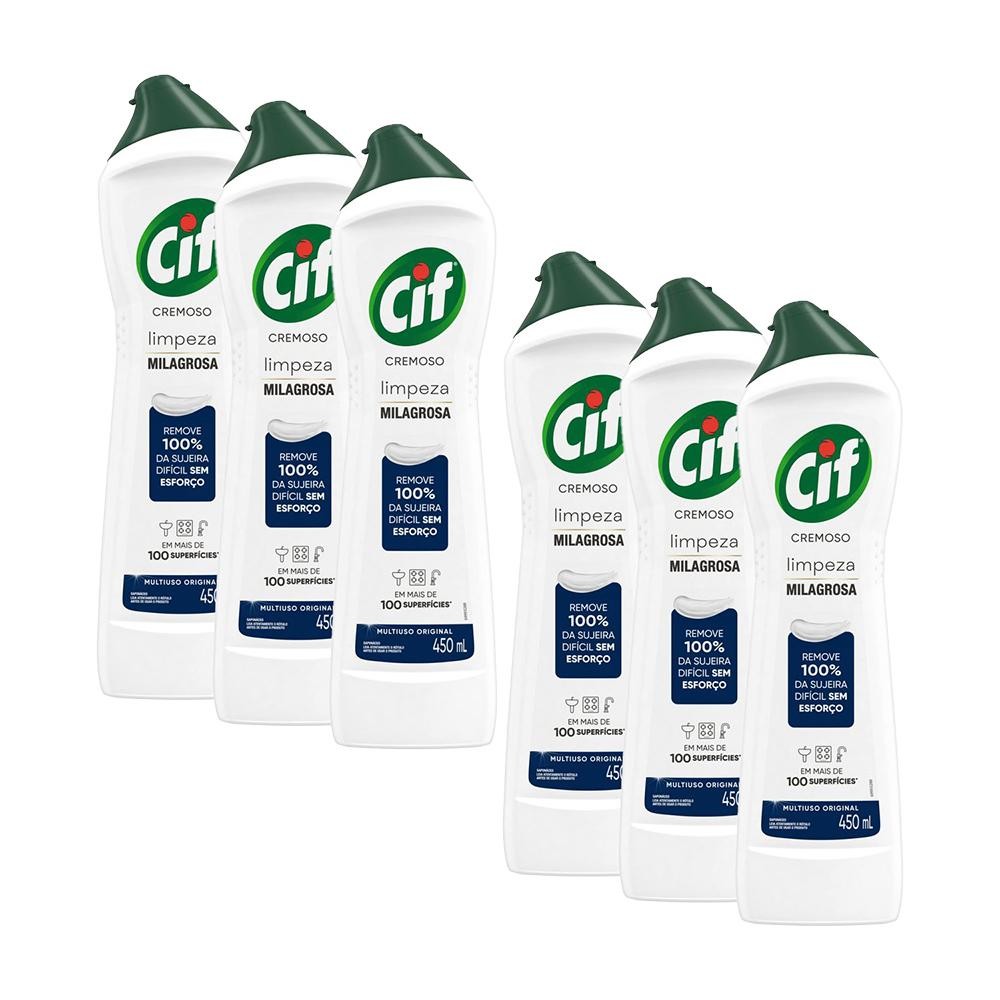 Kit 6 Limpadores CIF Cremoso Original 450ml