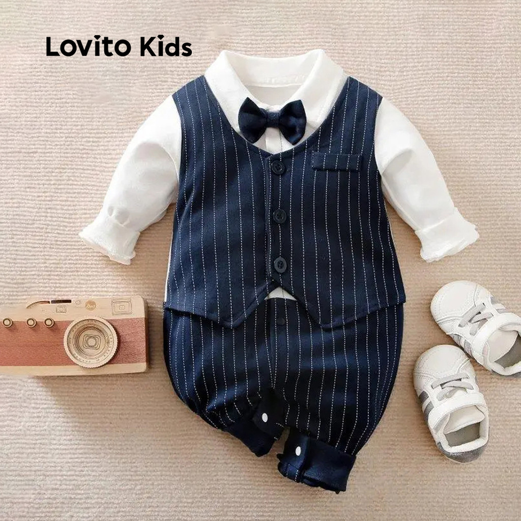 Lovito Body Infantil Elegante Bordado Falso 2 Em 1 Para Todas As Estações Para Bebê LNL106009 em Oferta na Shopee