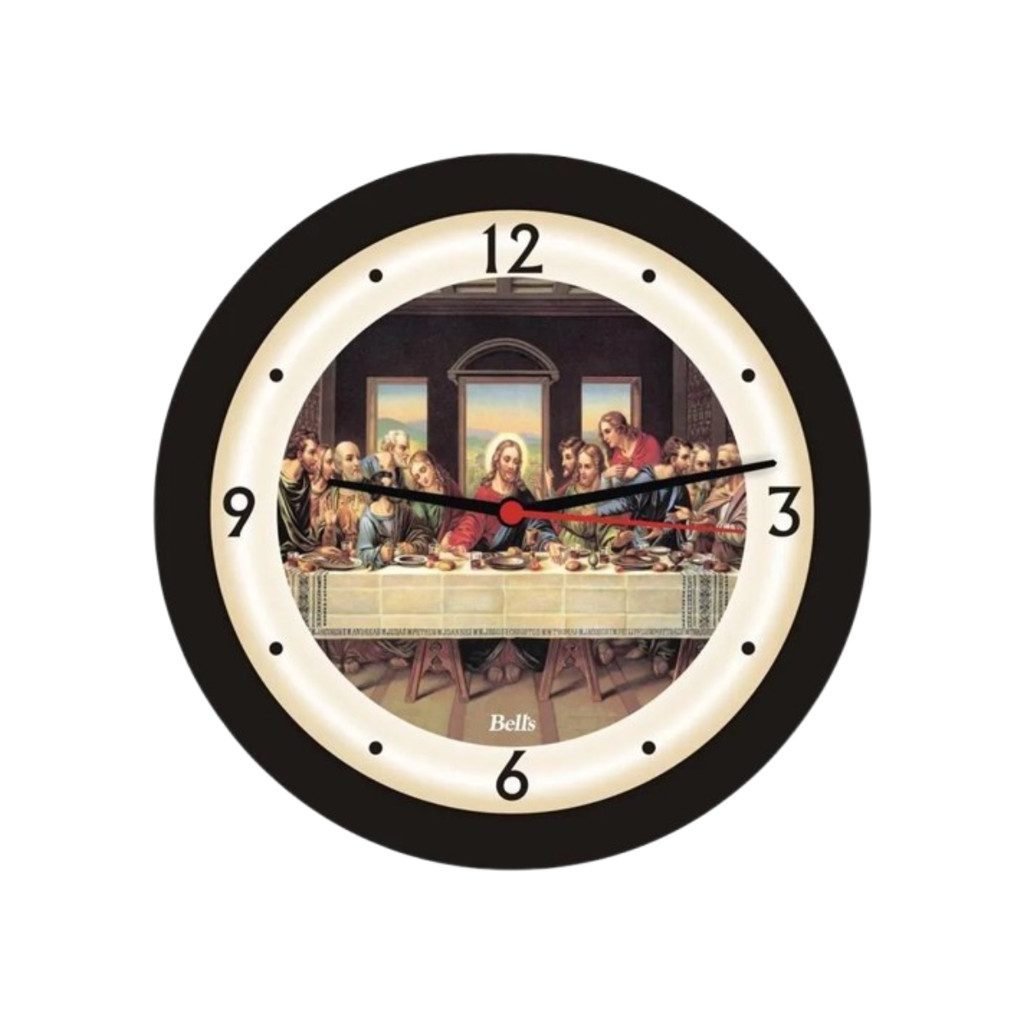 Relógio de parede Santa Ceia Redondo Cozinha Sala Casa Bells decorativo bonito colorido alegre
