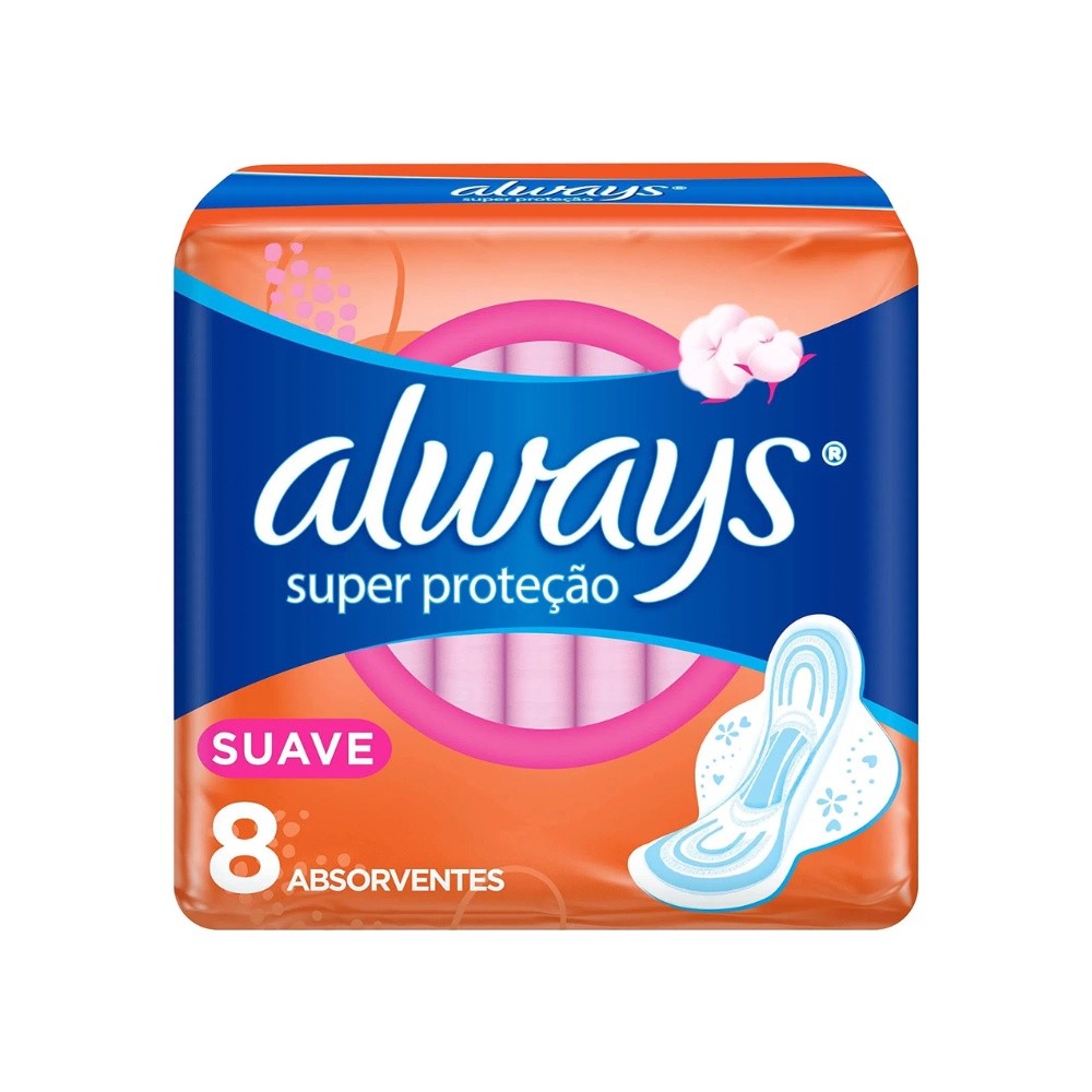 Absorvente Always Suave P Com Abas 8 Unidades 8 unidades