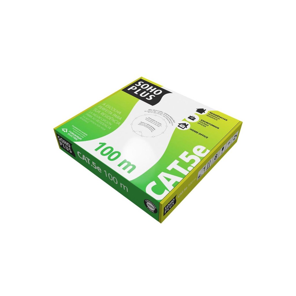 Cabo Lan Sohoplus Cat5E 24Awg 100 Metros Cmx Preto 23200185
