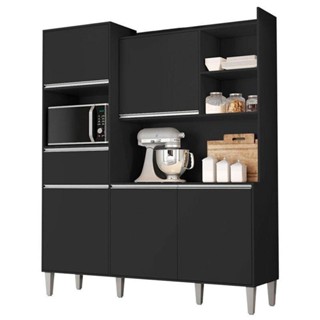 Armário Para Cozinha Kit Isabel Preto Fosco em Oferta na Shopee