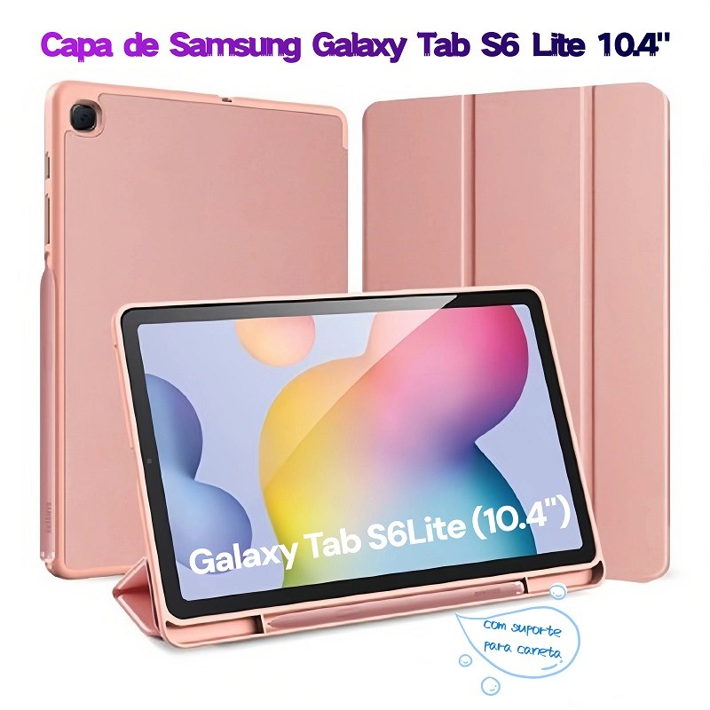 capa para tablet samsung S6 lite SM- P610/P615 (10.4 polegadas) com suporte para caneta em Oferta na Shopee