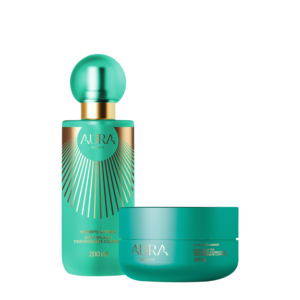 Kit Aura Beauty Afrodite Garden Magic Butter Iluminador Body Splash (2 produtos) em Oferta na Shopee