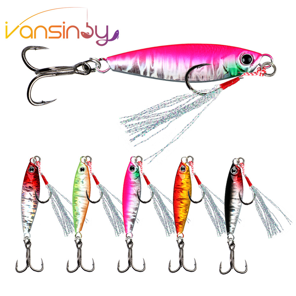 1 Pçs Pesca Metal Jigging Isca Spinner 7g/10g/15g/20g/30g Gabarito Gancho Colher De