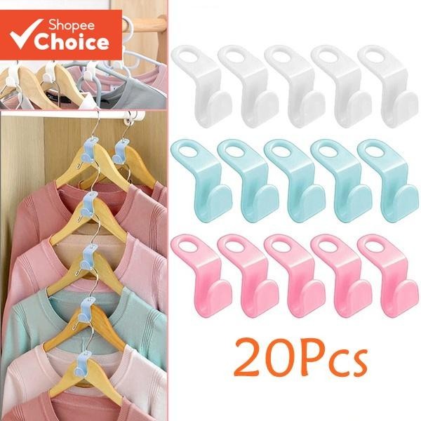 20Pcs Ganchos De Conexão De Cabide Para Armário Organizador De Mini Gancho De Armazenamento Roupa Casacos