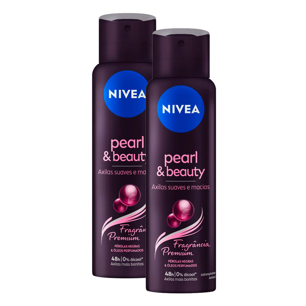 Kit 2 Desodorante Antitranspirante Aerosol Nivea Pearl & Beauty Fragrância Premium 150ml - Beauty