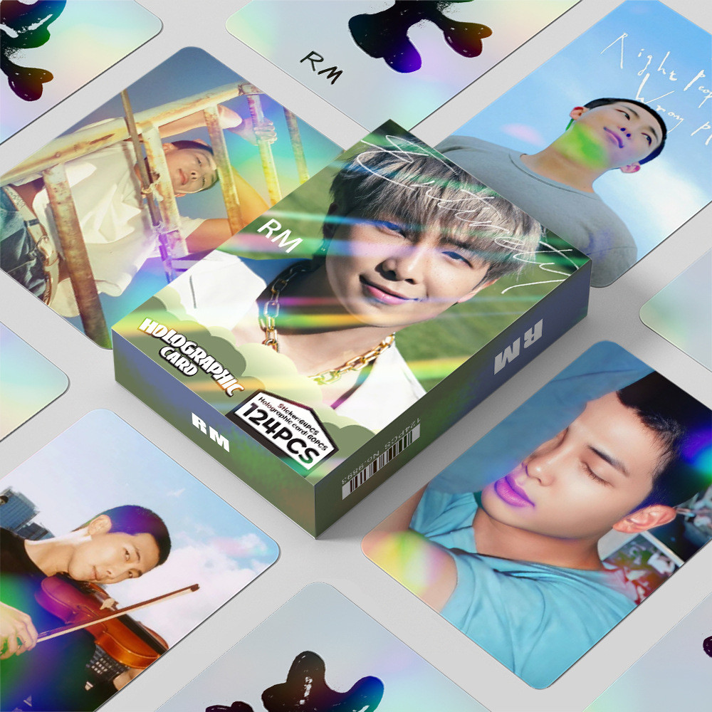 KPOP 124 Pçs/Caixa BTS SOLO RM Photocards Bangtan Boys Holográfico LOMO Card Collection Cartão Laser