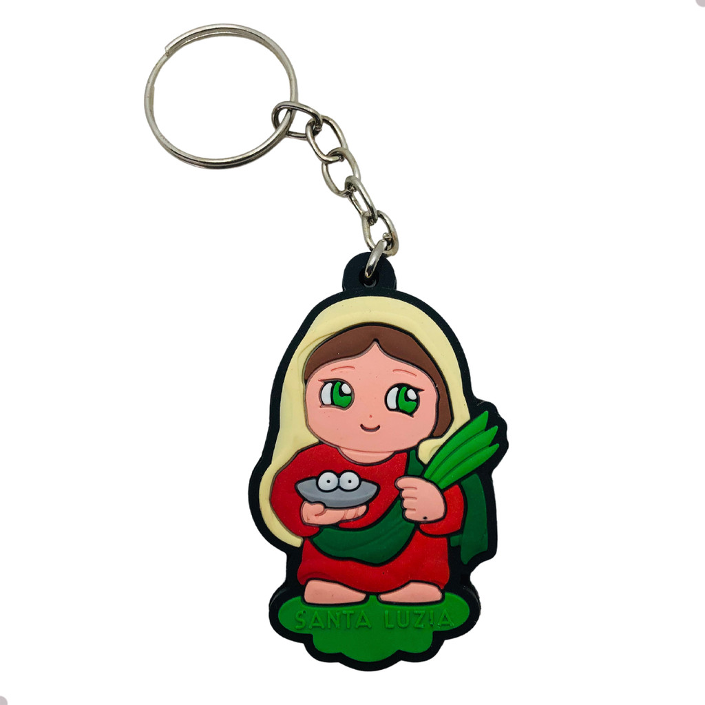Chaveiro Emborrachado Santa Luzia em Oferta na Shopee