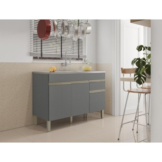 Balcão Gabinete de Pia 120 cm 3 Portas Sem Tampo Kits Paraná em Oferta na Shopee