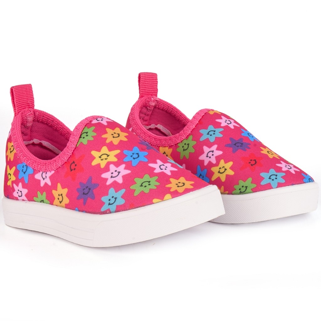 Tenis Lycra Infantil Esportivo Juvenil Menina Calçados Slip on Calce Fácil Caminhada Estrelinha Escolar — imagem 2 de 2