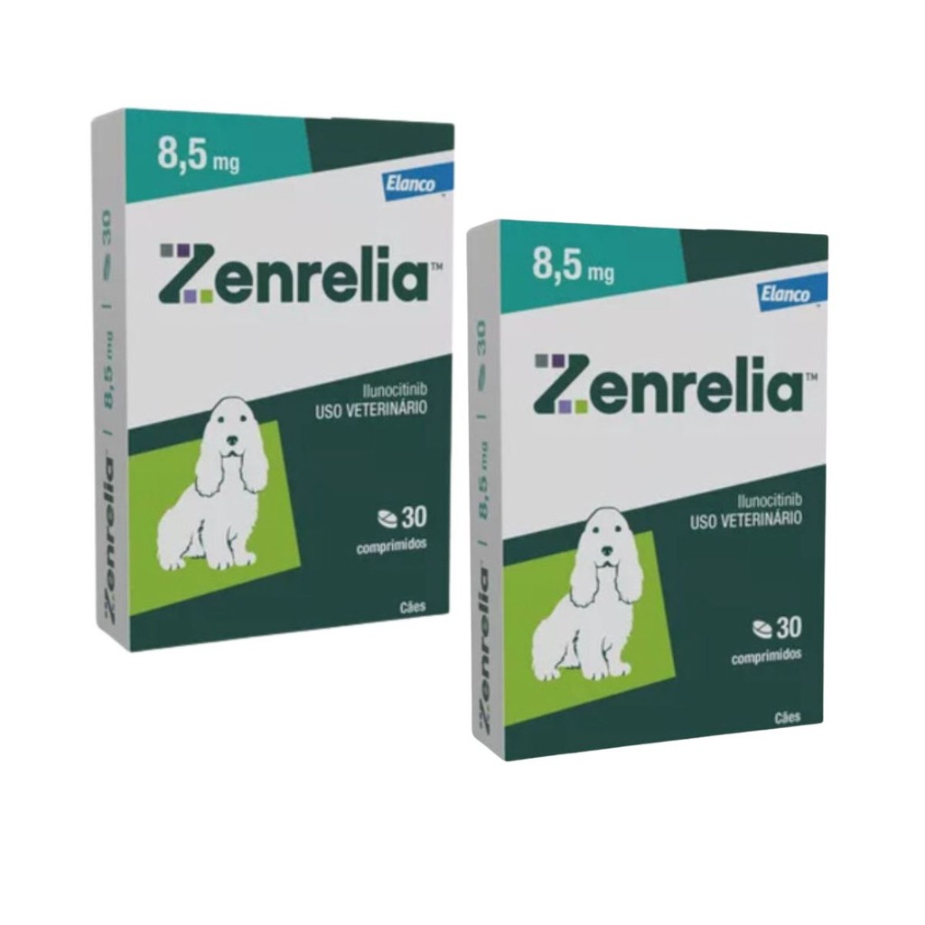 02 Zenrelia Tab 8,5mg 30 Comp Dermatite Coceira Cão - Elanco