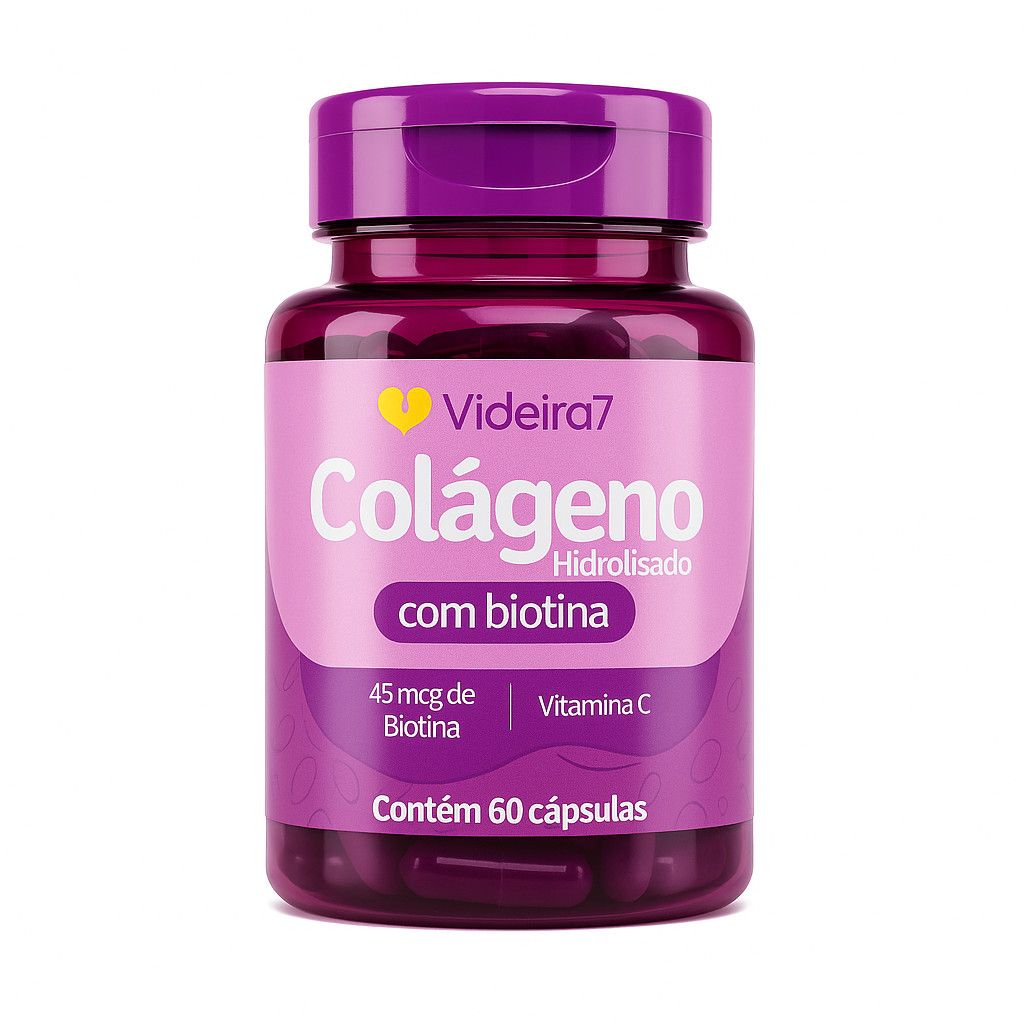 Colágeno com Vitamina C e Biotina 500mg - 60 Cápsulas