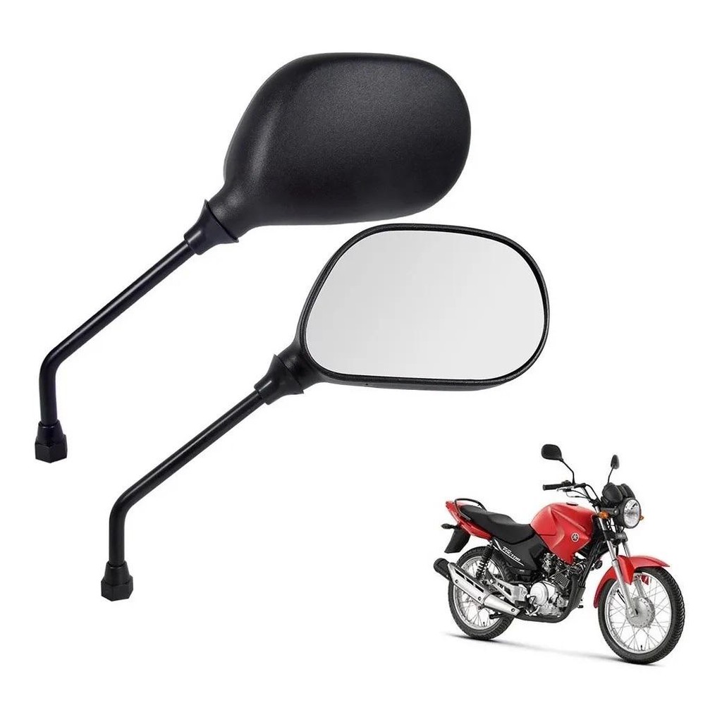 RETROVISOR YBR 125 MOD ORIGINAL PRETO ROSCA HONDA  (SLYCK) O PAR em Oferta na Shopee