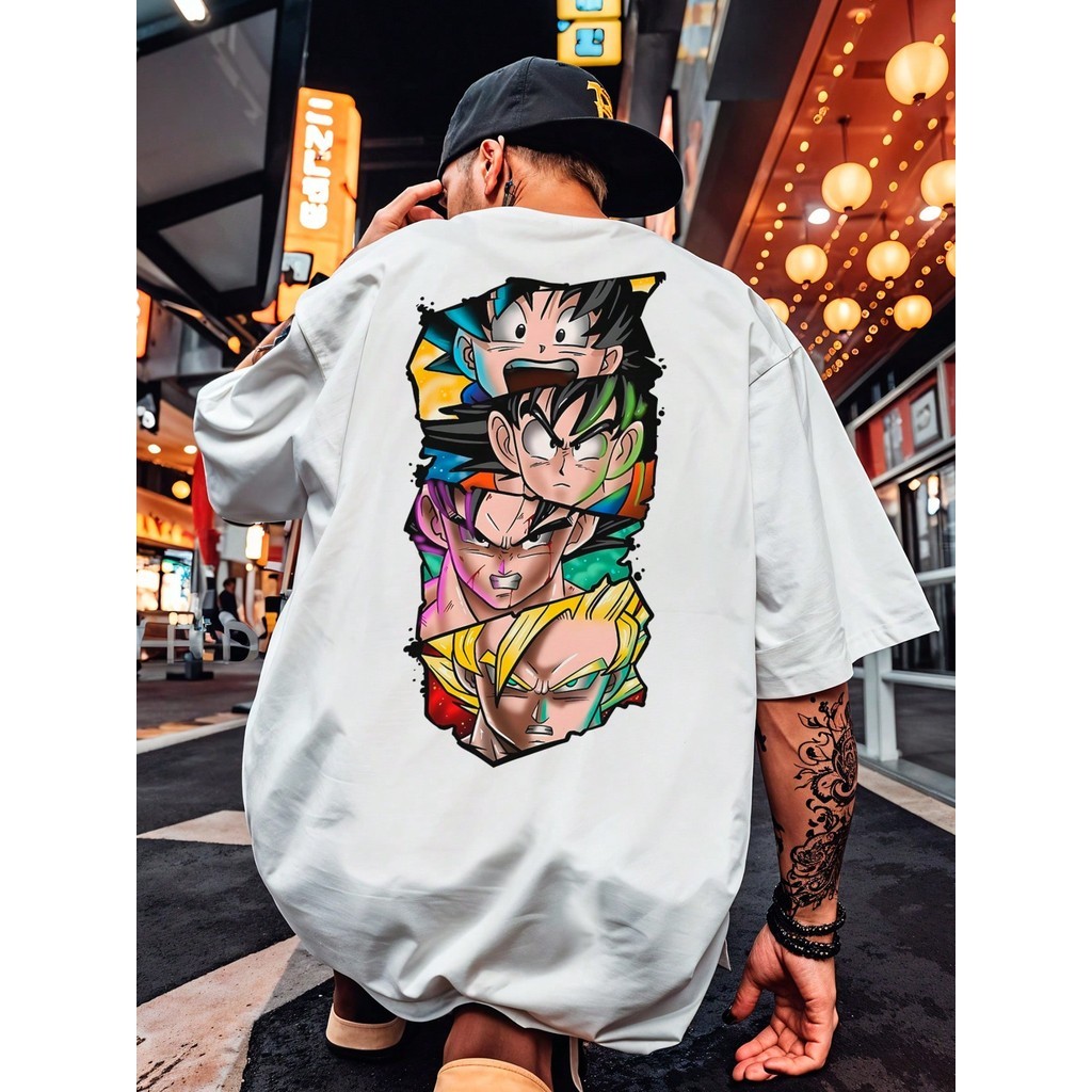 [Camiseta Premium em Algodão Puro]GXG FLUXOGEEK Camiseta Camisa Oversized Streetwear Dragon Vegeta Evolução Série REF 70