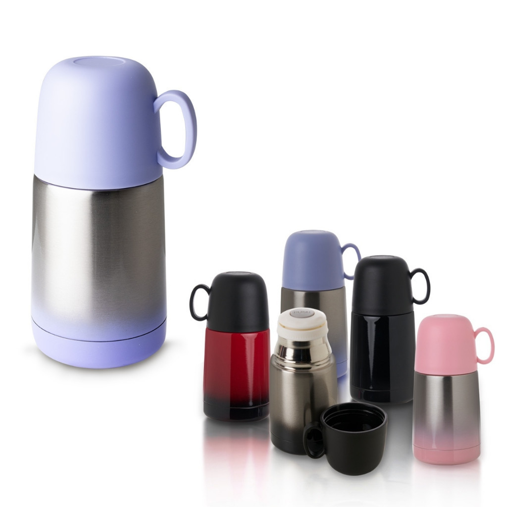 Mini Garrafa Térmica 230 ml tampa utilizada como xícara degradê café chá leite bebida quente