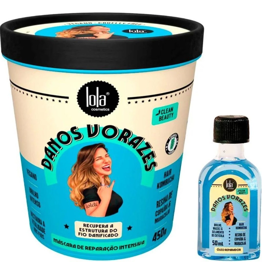 Kit Danos Vorazes - Mascara Danos  Vorazes + Óleo Danos Vorazes em Oferta na Shopee