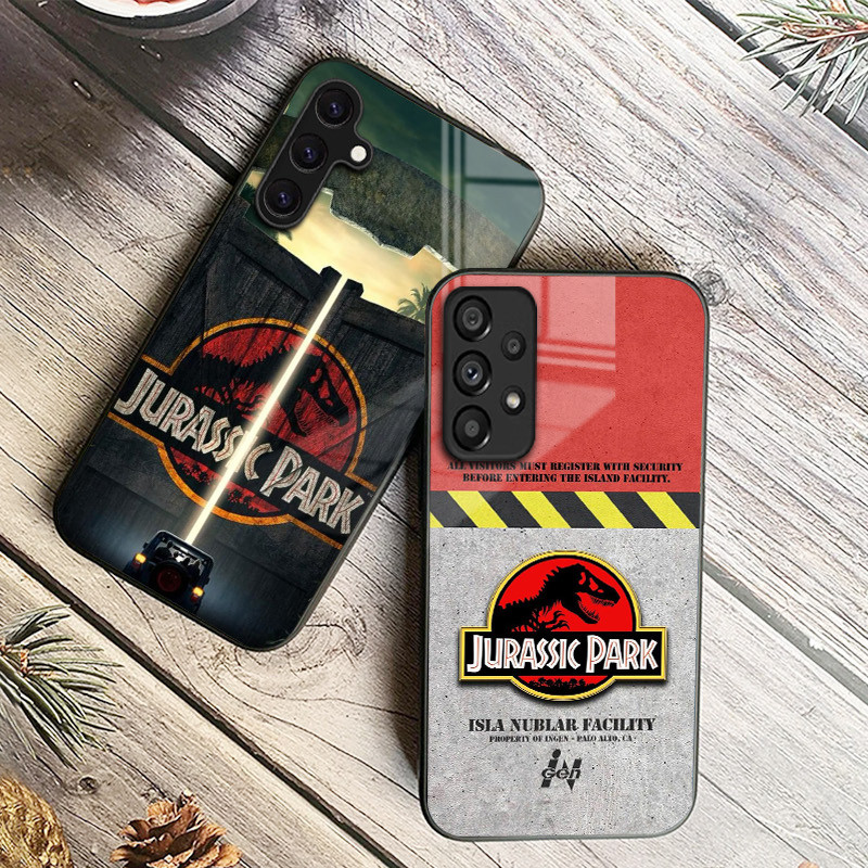 Jurassic park 02 Capa De Telefone De Vidro Para Samsung Galaxy A14 A16 A30 A22 A32 A33 A34 A40 A42 A55 4G A52 A53 A54 A7