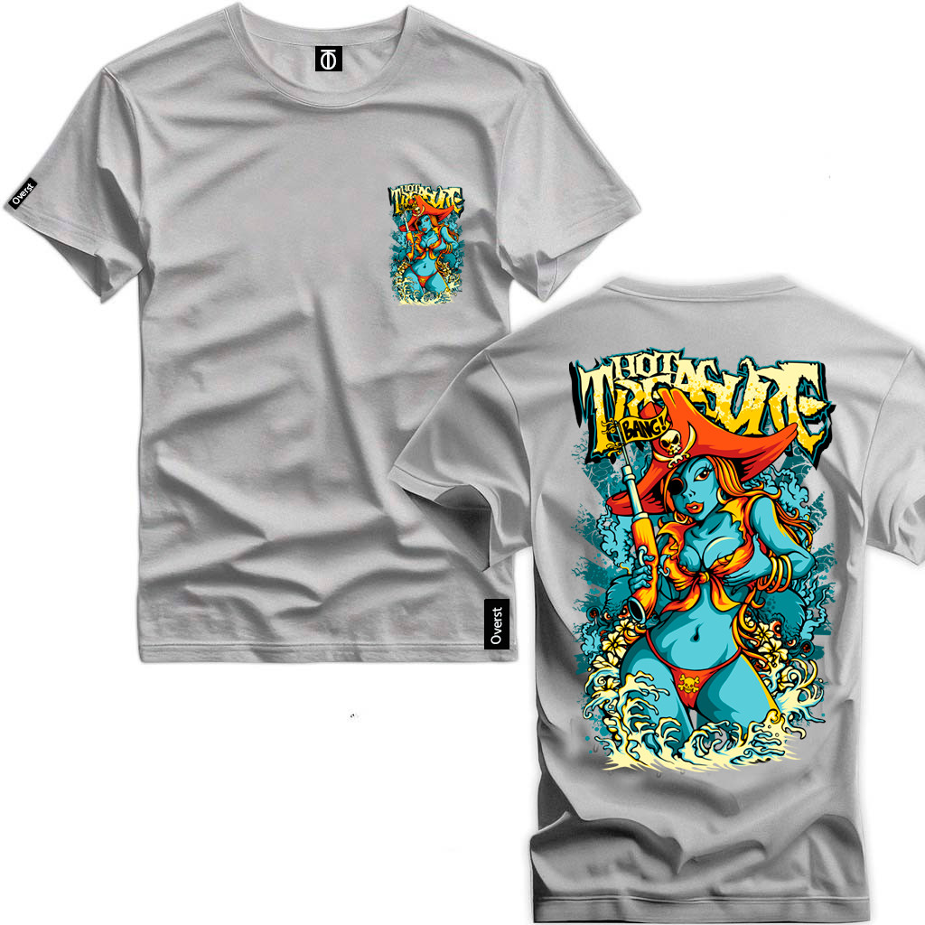 Camiseta Masculina Estampa Realista Mulher Marinheira Bang Espada Confortavel Leve Cores Qualidade