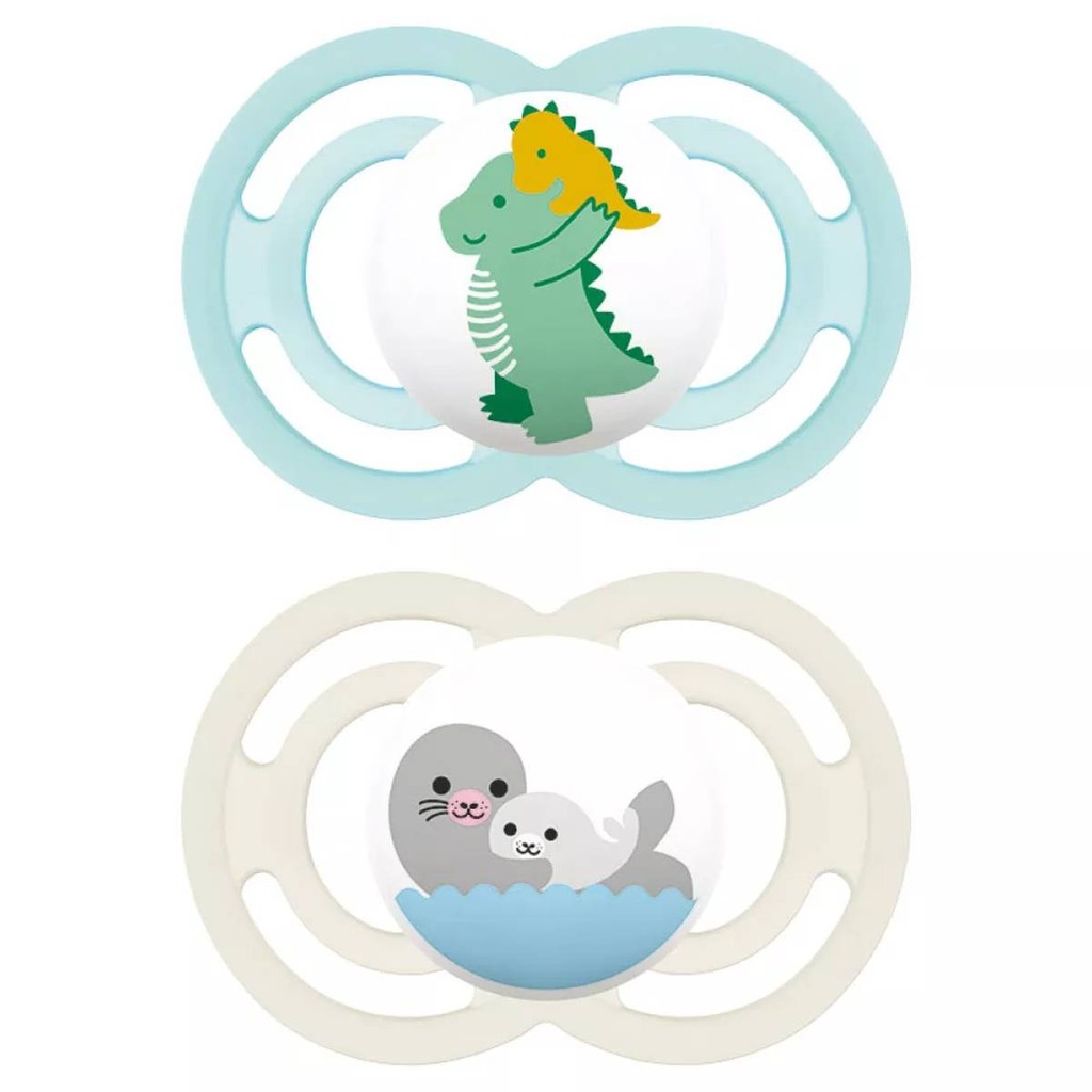 Kit com 2 Chupetas Perfect Bico de Silicone 16m+ Azul - MAM em Oferta na Shopee