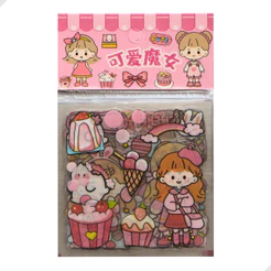 Kit 100 Cartelas Variadas De Adesivos Infantil Fofinhos Em Plástico PVC Para Meninos E Meninas