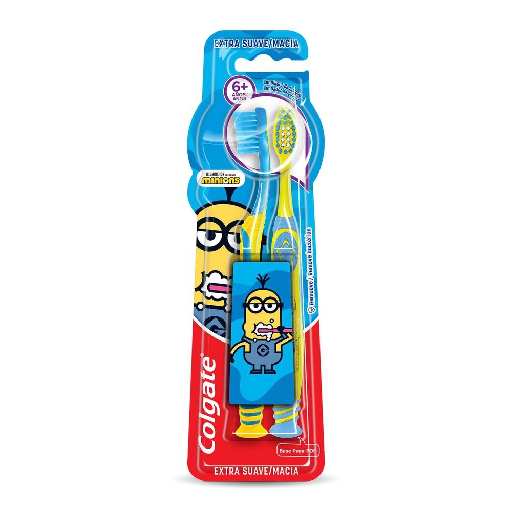 Escova Dental Infantil Colgate Minions Extra Macia 6+ Anos Cores Sortidas 2 Unidades - Health