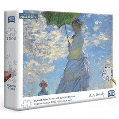 QUEBRA CABEÇA MULHER COM SOMBRINHA CLAUDE MONET 1000 PEÇAS TOYSTER PUZZLE OBRA DE ARTE PINTOR JARDIM