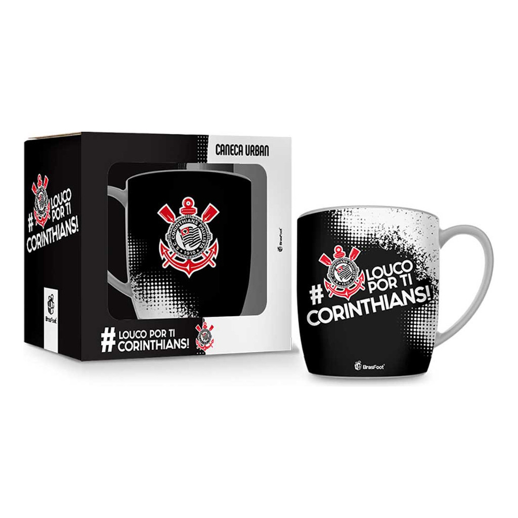 Caneca Do Corinthians De Porcelana 300ml Time Licenciada