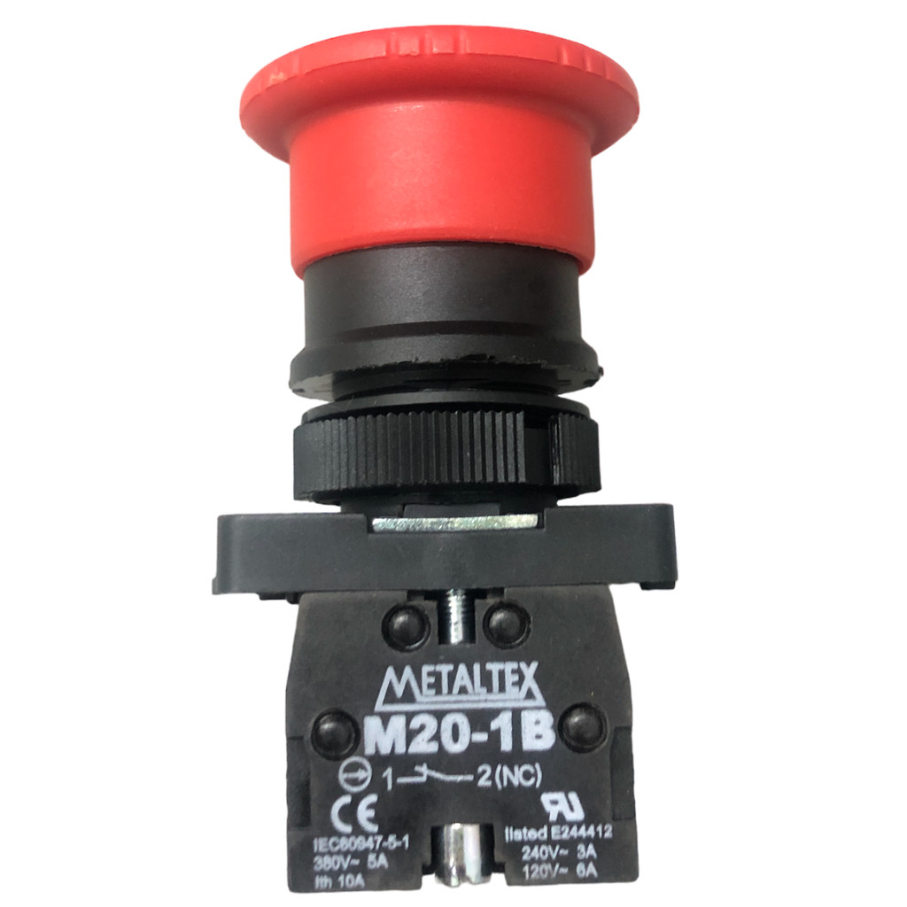 Botão De Emergência Cogumelo Com Trava Vermelho 22mm Nf