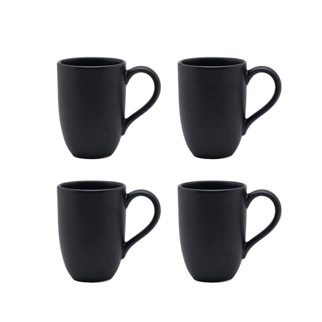 Jogo de 4 canecas 350ml Oxford Flat Ônix em Oferta na Shopee