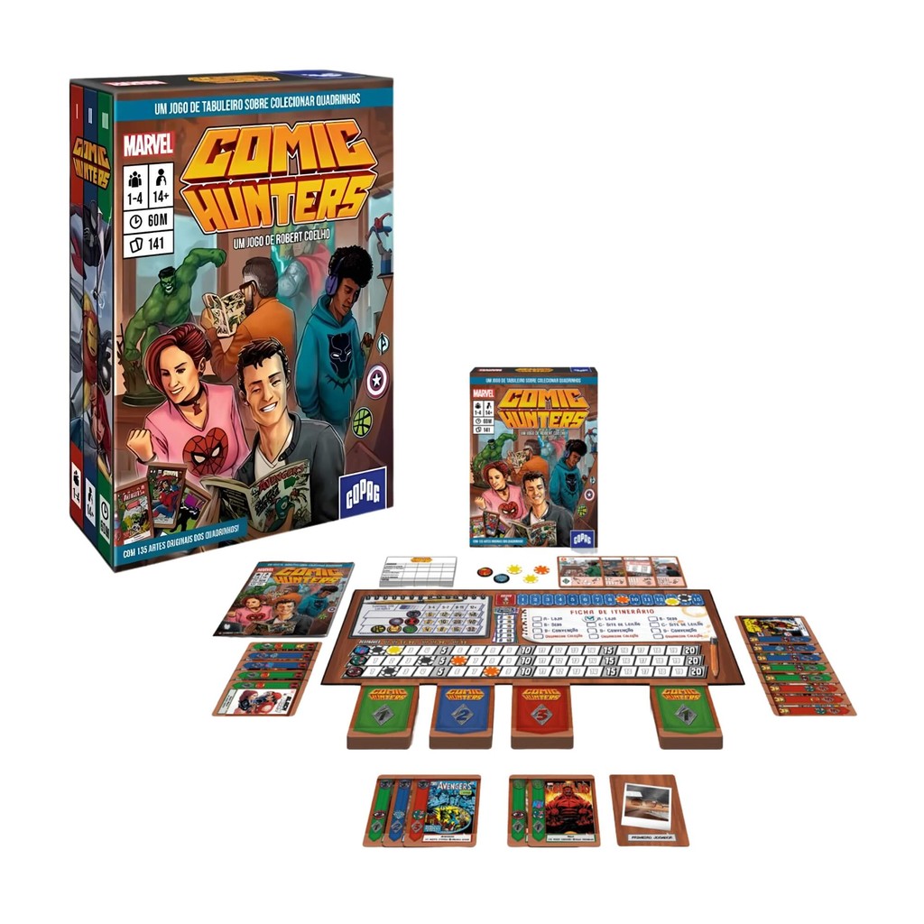 Jogo de Tabuleiro Marvel Comic Hunters Estratégia Colecionadores Copag Colecionável Geek em Oferta na Shopee