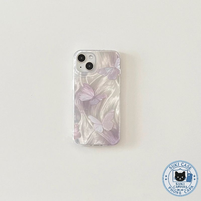 Capinha A borboleta roxa iPhone 16 15 17 14 13 12 11 Pro Max iPhone 7 8 plus Anti-impacto Capa