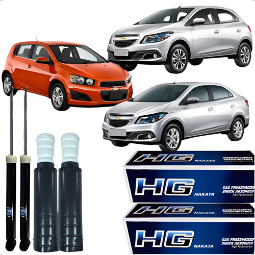 Par Amortecedor Traseiro + Kit Gm Onix Prisma Sonic Cobalt