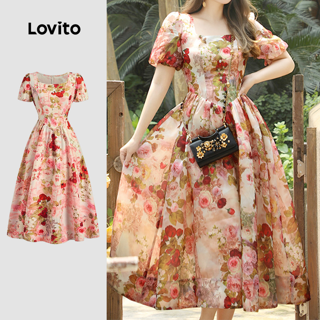 (New) Lovito Vestido Casual com Zíper para Primavera/verão para Mulheres L142LD457 em Oferta na Shopee