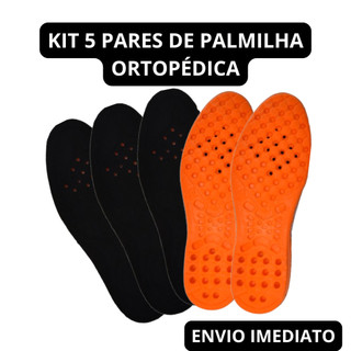 Kit 5 Pares Palmilha Ortopédica em Gel PU Anatômica Confortável Botas Coturnos Varias Horas Trabalho