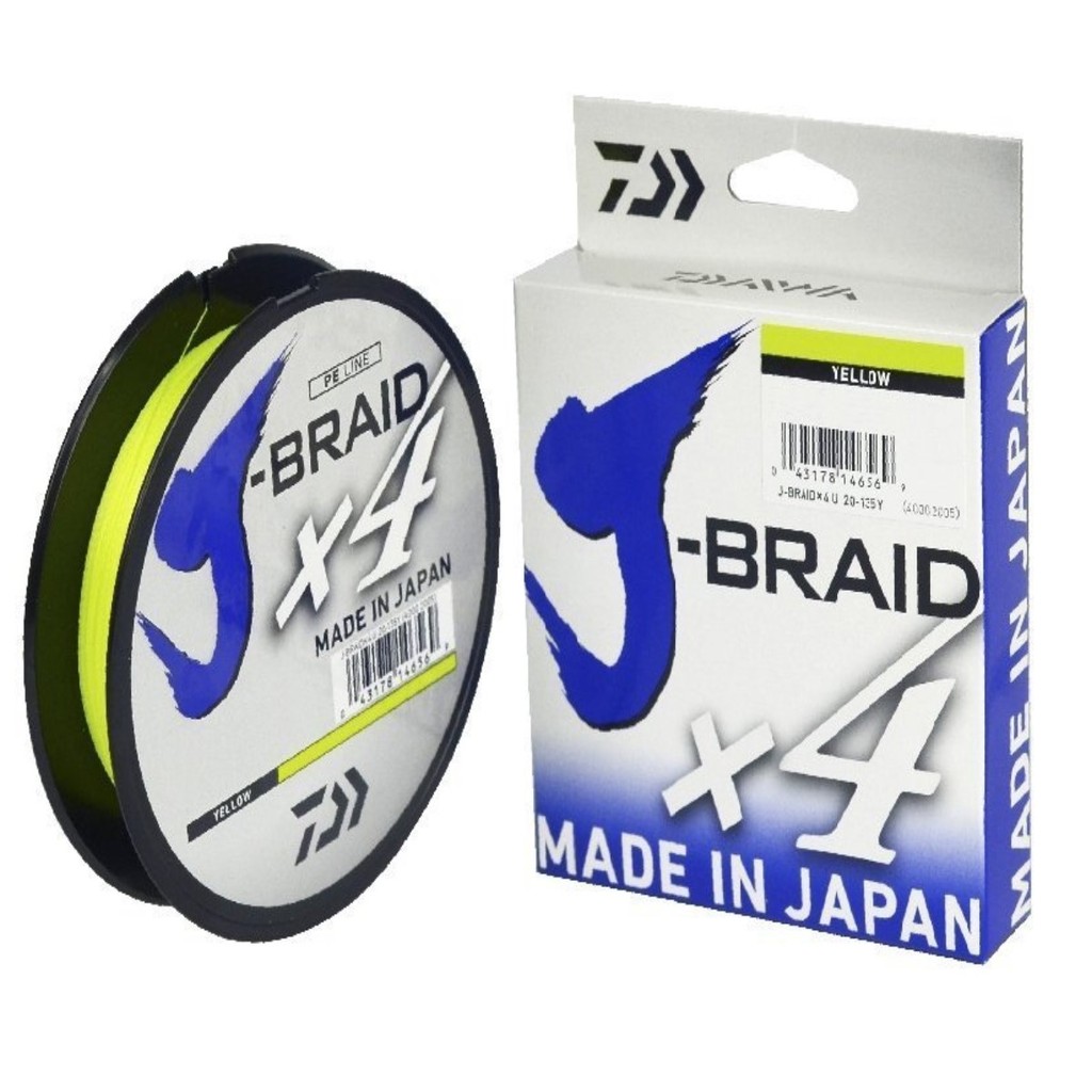 LINHA J-BRAID X4 MULTIFILAMENTO AMARELO 40lb 0.29mm 270m - DAIWA