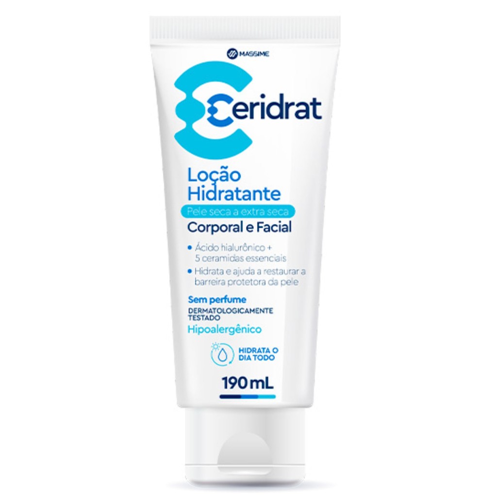 CERIDRAT LOCAO CORPORAL E FACIAL 190ML - MASSIME