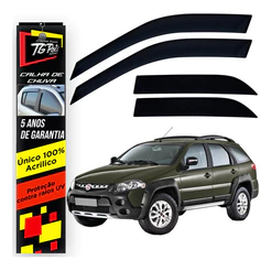 Calha De Chuva Preta Acrilica 4p Tg Poli Fiat Palio Weekend