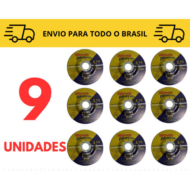 Kit 3 a 10 unidades disco de desbaste / esmerilhadeira / lixadeira / construção / 110mm