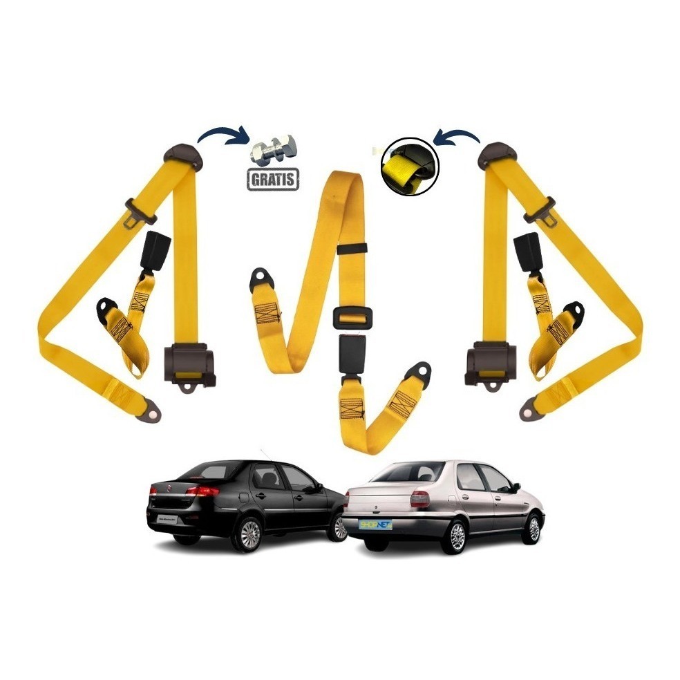 Kit Cinto De Segurança Retrátil Traseiros Fiat Siena Todos em Oferta na Shopee