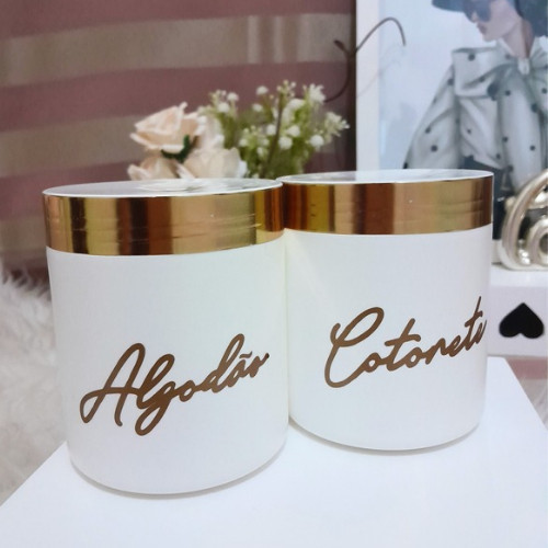 Kit 2 Portas Cotonetes Algodão Maquiagem Ateliê Salão Plástico em Oferta na Shopee