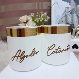 Kit 2 Portas Cotonetes Algodão Maquiagem Ateliê Salão Plástico em Oferta na Shopee