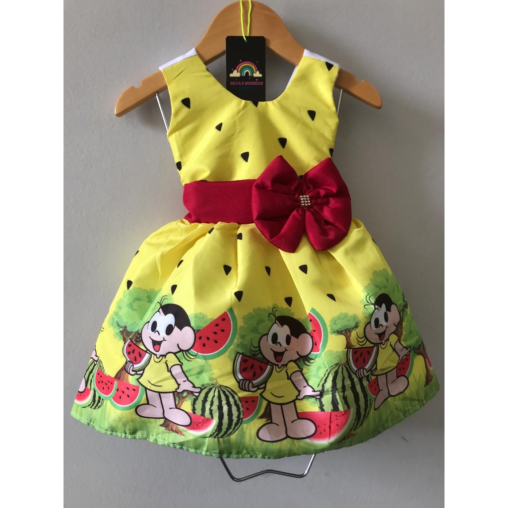 VESTIDO TÉMATICO MAGALI INFANTIL MENINA LUXO FESTA E ANIVERSÁRIO