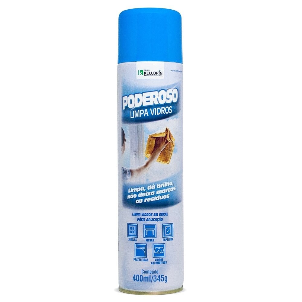 Limpa Vidros Poderoso Kelldrin Aerosol 400ml/345g