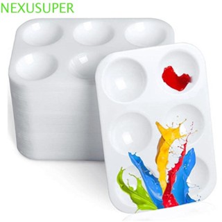 Bandeja De Pintura NEXUSUPER 10PCS , Paleta De Aquarela Retangular De 6 Poços Redondos De Arte Plástica em Oferta na Shopee
